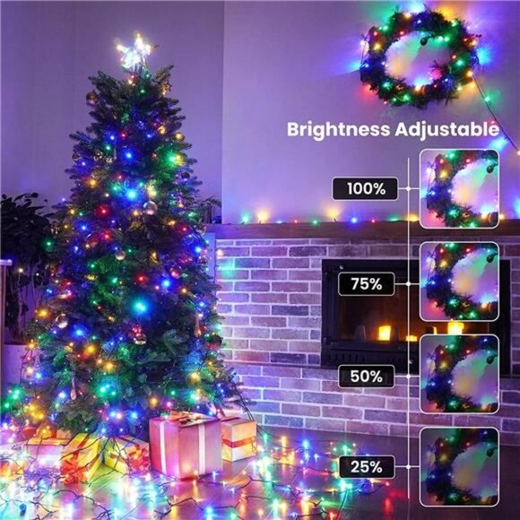 196.8ft 600 LED Christmas Fairy Lights, Warm White & Multi...